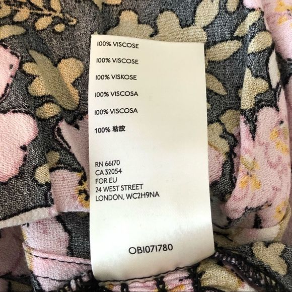 Free People Sweet Memories Floral Crepe Smocked Back Tie Front Ruffle Top - Picture 13 of 14